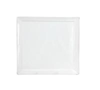 Piatto In Porcellana Bianco Quadro con bordo cm 24 Hp3528 H&H