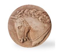 Piatto in Terracotta Cavallo Decorazione da Parete per Esterni o Interni Ø50cm