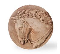 Piatto in Terracotta Cavallo Decorazione da Parete per Esterni o Interni Ø50cm