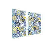 PIATTO IN VETRO e TAGLIERE 100x52 MOSAICO