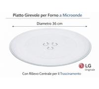 Piatto in Vetro Girevole da 36 cm per Forno a Microonde LG Ricambi Originale
