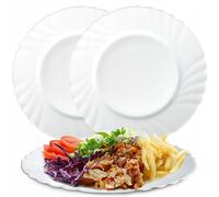 Piatto KADAX in vetro temperato, set di 3, 25,5 cm, bianco