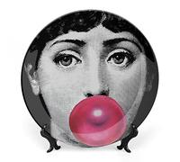 Piatto Lina Cavalieri, Piatto Decorativo da Parete, Decorazione da Appendere alla Parete con Piastra Facciale Misteriosa, Staffa Inclusa E Gancio A Molla Speciale,A14,8inch