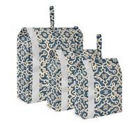 Piatto Modello Geometrico Palmette Modello 3 Set Viaggio Imballaggio Cubi Per Valigie Borsa Portatile Per Armadio Vestiti Borse di Stoccaggio Abbigliamento Organizzatore, modello geometrico piatto