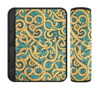 Piatto motivo geometrico giallo 2 Pack auto tracolla pad protegge il collo e le spalle per la maggior parte delle auto funda para cinturón de carro