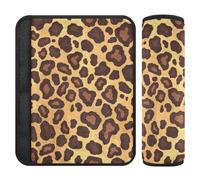Piatto Motivo Geometrico Leopardato Stampa Pelle Oro Marrone 2 Pack Copertura Cintura di Sicurezza Carino Stop Cintura di Sicurezza Taglio nel Collo per Truck forro para cinturon de seguridad