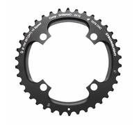 Piatto MTB 4 bracci d.104 per doppio Stronglight Shimano 38T esterno nero 2x10v.