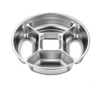 Piatto multiuso diviso in acciaio inox per spezie e snack con design impilabile per risparmiare spazio