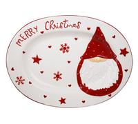 Piatto Ovale Natalizio 40x30 cm Merry Christmas