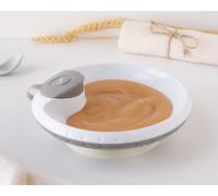 Piatto Pappa Calda con Ventosa Svezzamento Termico Grigio 6 Mesi+ Kiokids
