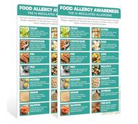 Piatto per allergie alimentari A4 - Cartello autoadesivo per allergie per ristoranti, caffè e catering - polipropilene impermeabile e resistente al calore, trasparente e facile da leggere per la