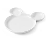 HENDI Piatto in porcellana bianca a forma di Orso, piatto decorativo rotondo Ø190 mm senza orecchie, altezza 27 mm, finitura liscia e lucida