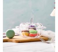 Piatto per caramelle in vetro con coperchio, a forma di zucca, per la