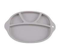 Piatto per l'alimentazione del bambino, Piatto per l'alimentazione del neonato in silicone Piatti per la frutta Vassoio per bambini Stoviglie mobili per bambini Lavastoviglie divise(Grigio)