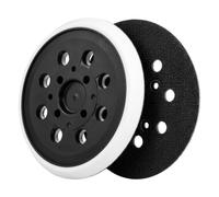 Piatto per Levigatrice Orbitale 125 mm 8 Fori Bosch PEX 300 AE e 400 AE | Poliuretano Alta Densità, Fissaggio Strappo 8+4+4 Short Hook, 12.000 Giri/min, Aspirazione Polvere, per Legno e Carrozzeria