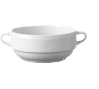 HENDI Tazza brodo, ciotola tazza per zuppa, con angoli robusti e smalto di qualitá, 380ml, ø120mm, porcellana bianca