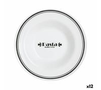Piatto per Pasta Luminarc Friends Time Bistro Bianco/Nero Vetro 28,5 cm [12 U