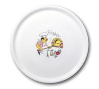 Piatto per pizza in porcellana Speciale resistente e decorato, 330 mm - set da 6