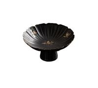 Piatto per salsa Piatto da pasticceria Zen alto creativo Dim Sum squisito snack Ciotola rotonda(Nero)