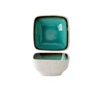 Piatto per salsa Piatto for condimenti personalizzato con glassa crackle quadrato in ceramica for uso domestico da immersione snack retrò(Green)