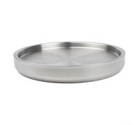 Piatto per sashimi in acciaio inox progettato per servire cibi freddi, tra cui piatti per sushi, salmone, pesce crudo e frutti di mare freschi (argento, 28 cm)