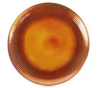 Piatto piano basso in vetro ambrato, 28 cm