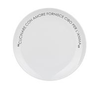 Piatto piano bianco con scritta 27 cm in stoneware
