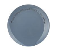 Piatto piano blu 27 cm stoneware scritta Quotes