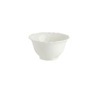 Piatto piano in ceramica color crema stile retrò palazzo in ceramica per uso domestico - 4,7 pollici ciotola rilievo bianco