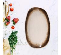 Piatto piano in ceramica con piatto per pesce, portafrutta, per ristorante e