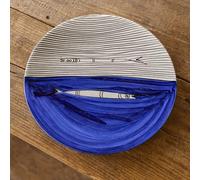 Piatto piano in ceramica stile Vietrese Ø 32 cm dipinto a mano-Ceramica artigianale mediterranea- servizio da Tavola -Vietri-Costiera Amalfitana-Caltagirone-Sicilia- 0108251105