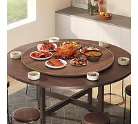 Piatto piano in legno girevole a 360°, diametro 50-100 cm, vassoio da portata rotondo per condividere facilmente il cibo al tavolo da pranzo, perfetto per riunioni di famiglia e intrattenimento