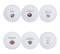 Set 6 Piatto piano 27 cm in porcellana new bone China, Le Travisate
