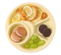 Piatto piano in porcellana, vassoio diviso per controllo delle porzioni, per mangiare sano, dieta bariatrica, colazione, pasta, frutta, insalata