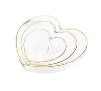 Piatto piano in vetro Love Insalatiera, Ins Nordic Phnom Penh Piatto da dessert Home Piatto di frutta e verdura Tazza da colazione Set da 4 pezzi Piatto da 7 pollici (Dimensioni: ottone) ()