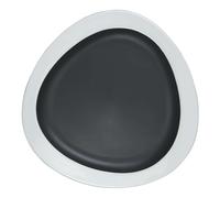 Piatto Piano Nero Opaco Filo Bianco 22,5 cm Persephone Le COQ | Triangolare