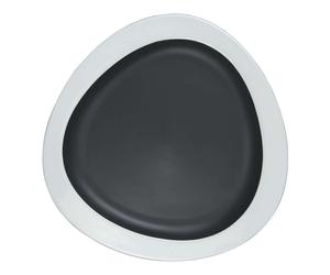 Piatto Piano Nero Opaco Filo Bianco 22,5 cm Persephone Le COQ | Triangolare