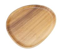 Piatto Piano, Piatto da Dessert Unico Riutilizzabile in Legno di Noce per Frutta (26 cm*21 cm)