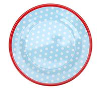 Piatto piano Piatto rotondo Stoviglie Elegante Durevole A5 Resina MF Leggero Resistente alla temperatura per domestica Ristorante Hotel Plaid a pois blu chiaro 22 cm 8,7 pollici (puntini azzurri)