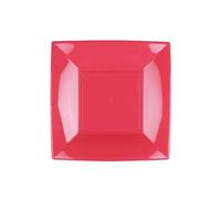 Piatto Piano Quadrato Riutilizzabile Rosa Coral 29cm - 12pz