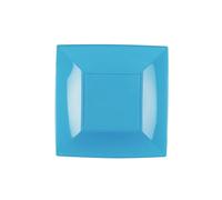 Piatto Piano Quadrato Riutilizzabile Turchese 29cm - 12pz