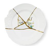Seletti Kintsugi Piatto piano in porcellana e oro 24 carati mod. 2