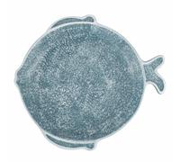 Piatto piano singolo in ceramica Ø26 cm, stile coastal, turchese, Paros