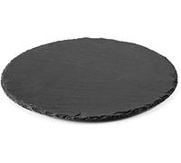 Piatto Piano Tondo Ardesia Nero Pietra Naturale da Sushi Ristorante Cucina Vassoio Tagliere Portata (30 cm)