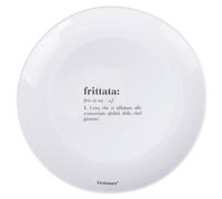 Piatto piano tondo in vetro opalino, bianco, Victionary Frittata