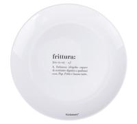 Piatto piano tondo in vetro opalino, bianco, Victionary Frittura