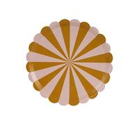 Piatto piatto rotondo 21 cm a righe marrone e rosa