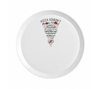 Piatto In Vetro Opale Ronda Pizza Decoro 'Fetta' 33,5Cm, Multicolore