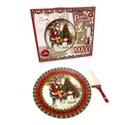 Piatto porta panettone dolci di natale con paletta decorazioni casa idea regalo