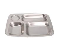 Piatto porta pranzo diviso in acciaio inox perfetto per pranzi e picnic scolasti